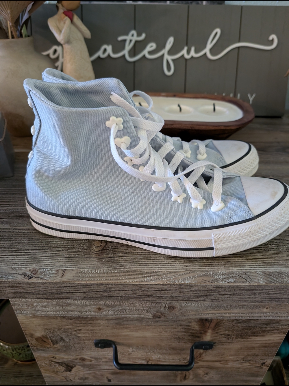 Converse Light Gray Women's High Top Sneakers